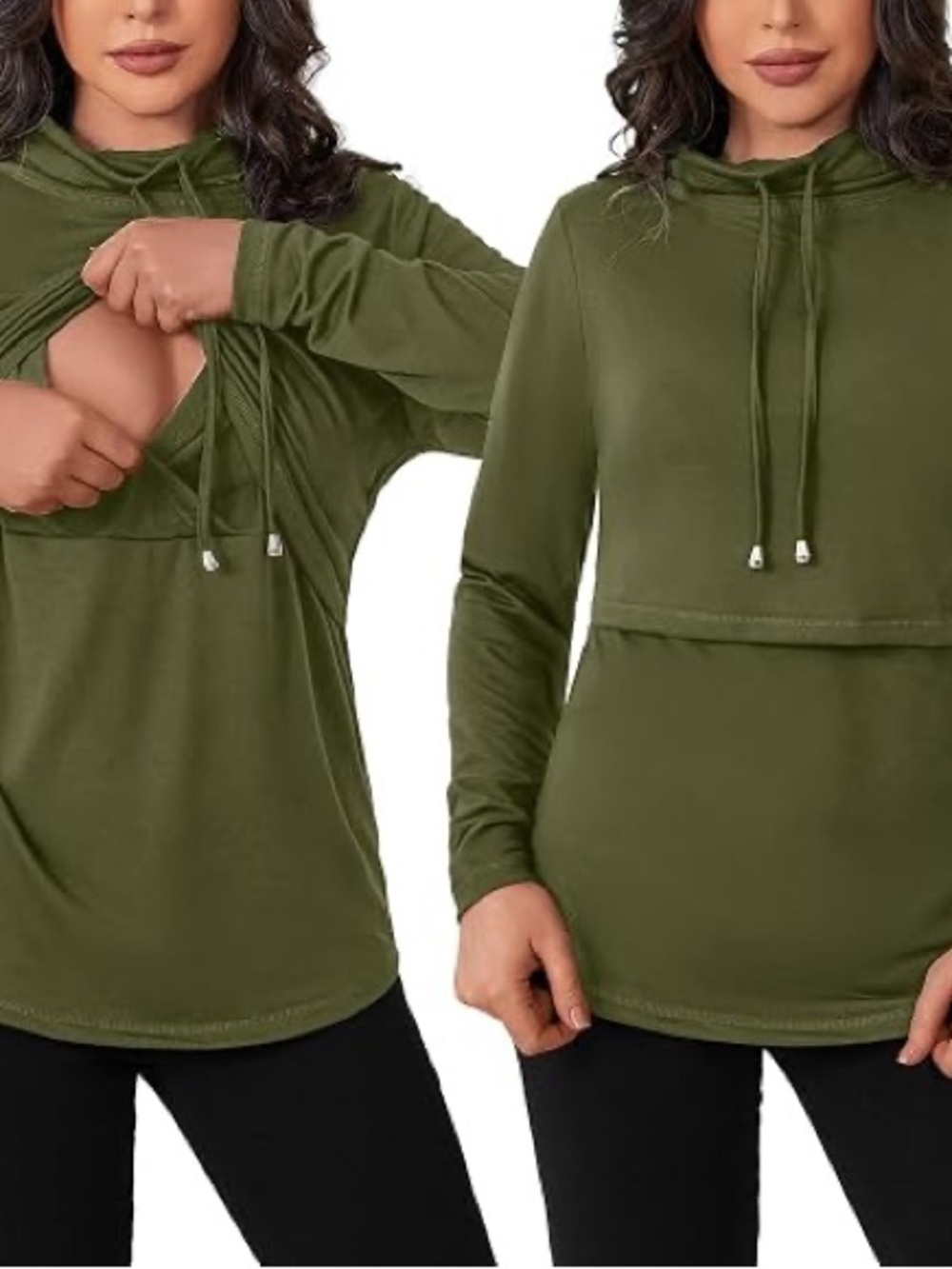 Women’s Olive Green Nursing Hoodie
